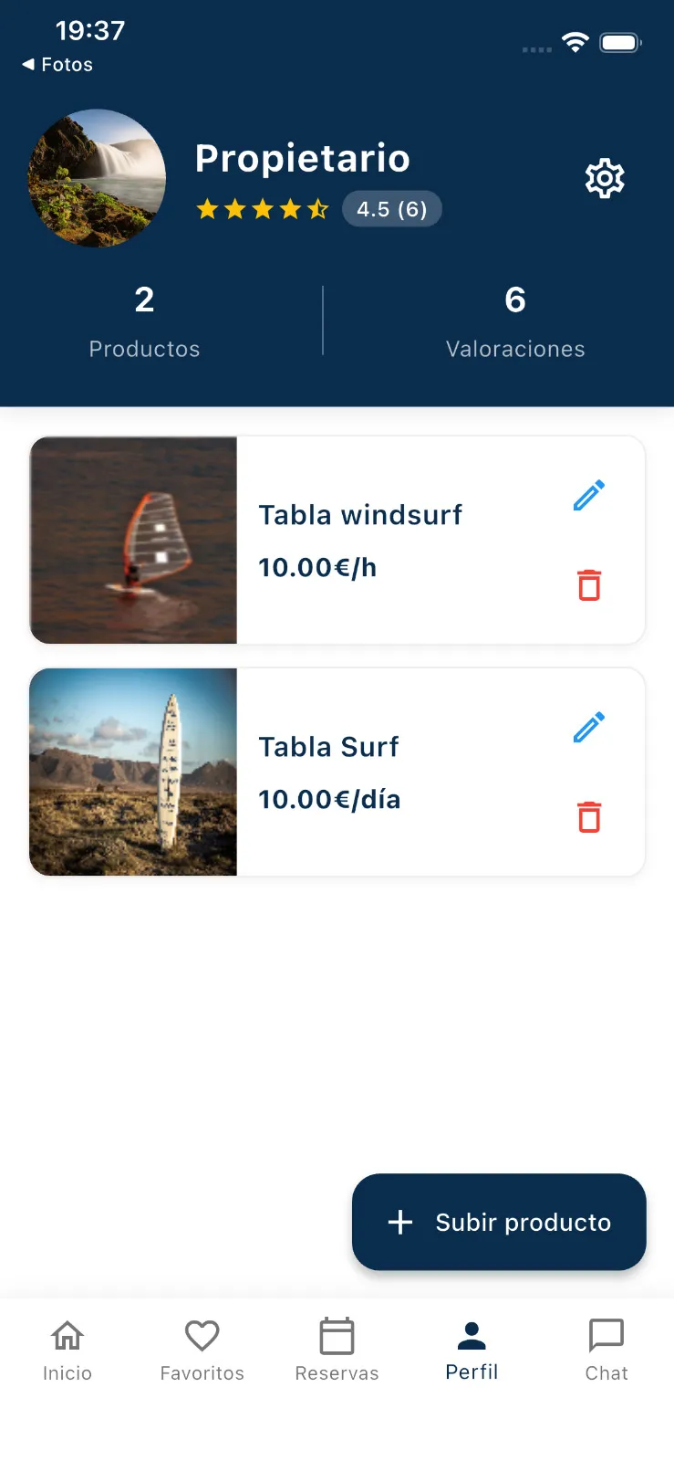 Panel de propietario en Flitly