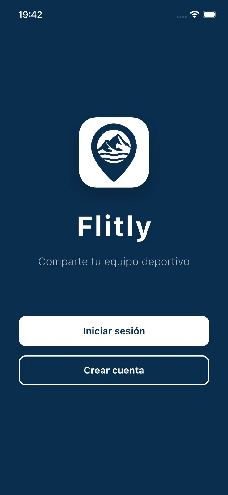 Flitly App - Pantalla de inicio